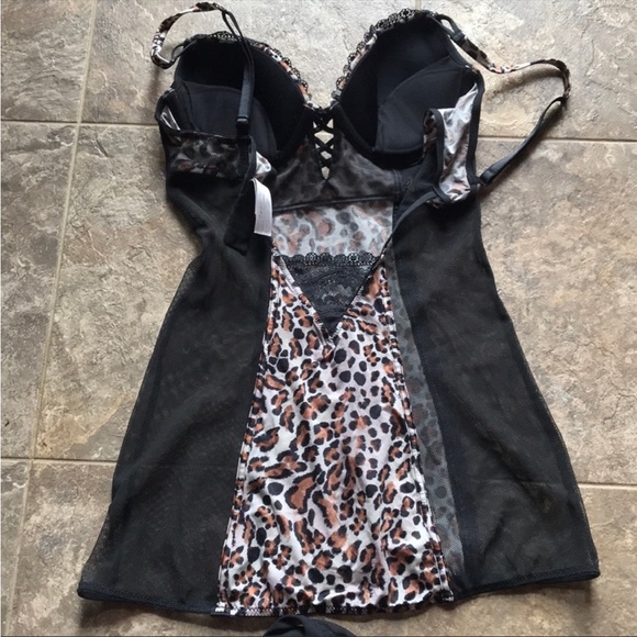 Victoria’s Secret Lingerie 34B Cheetah Babydoll - Picture 3 of 4